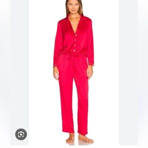 Flora Nikrooz Red Satin Pajama Set